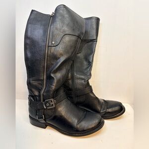 Black Leather Knee-High Riding boots G by Guess size 9
